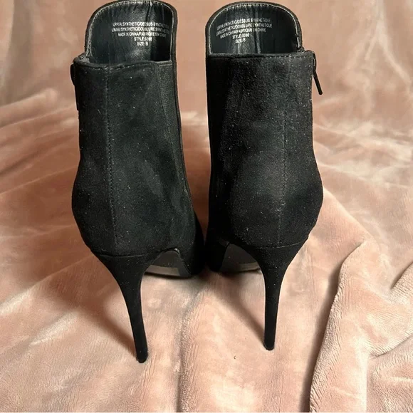 CLASSIC Black Faux Suede Pointed Toe Stiletto Ankle Bootie - Size 8 | Classic - Picture 7 of 10